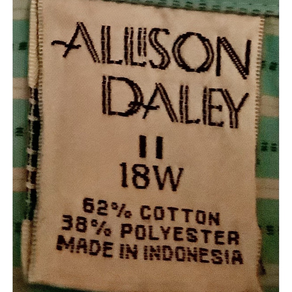 Allison Daley Women's Blue Stripe Blouse 18 W Pretty Color - Picture 2 of 3